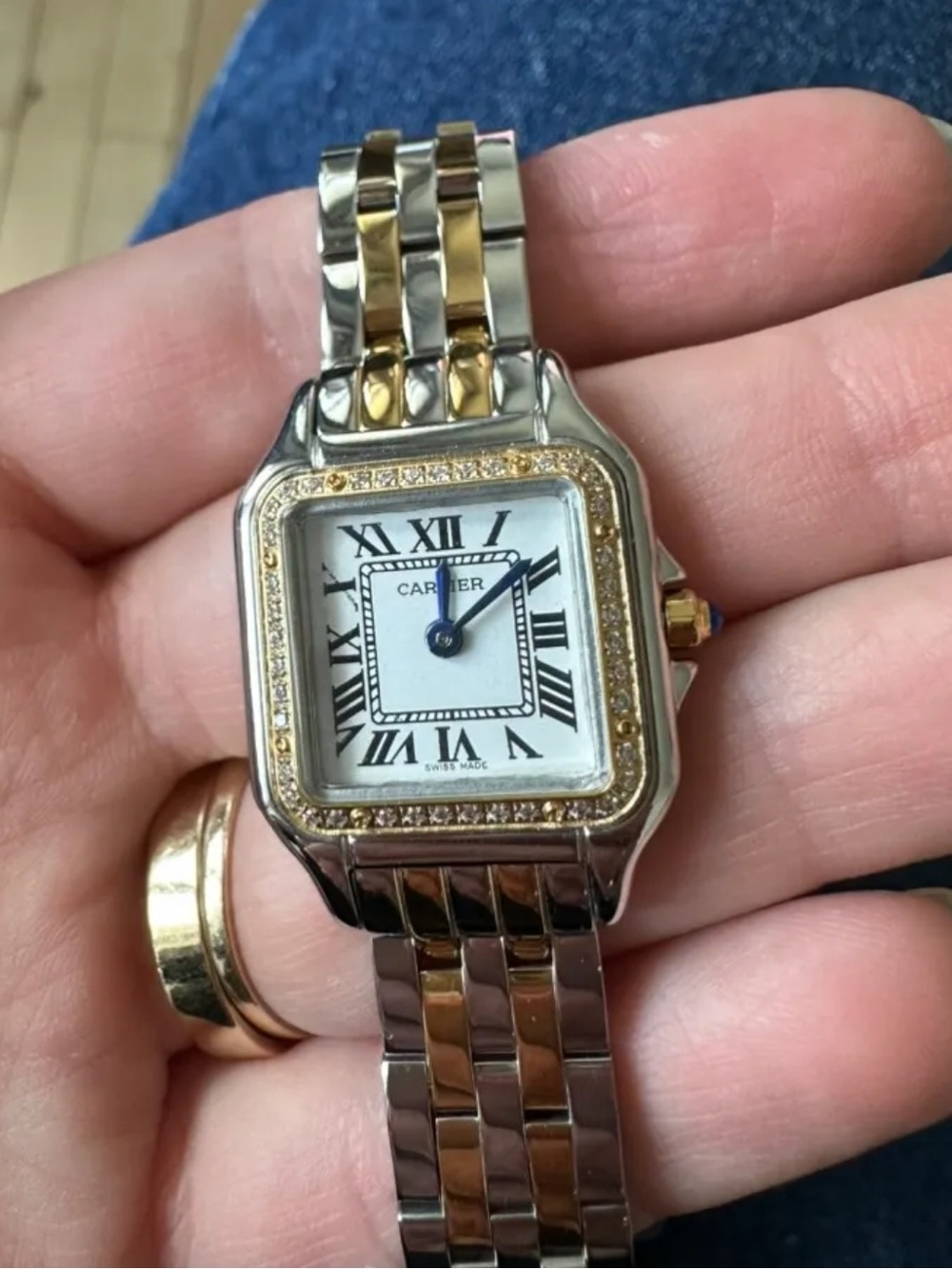 27mm Source Unknown Two-Tone Gold & Silver Roman Numeral Wristwatch